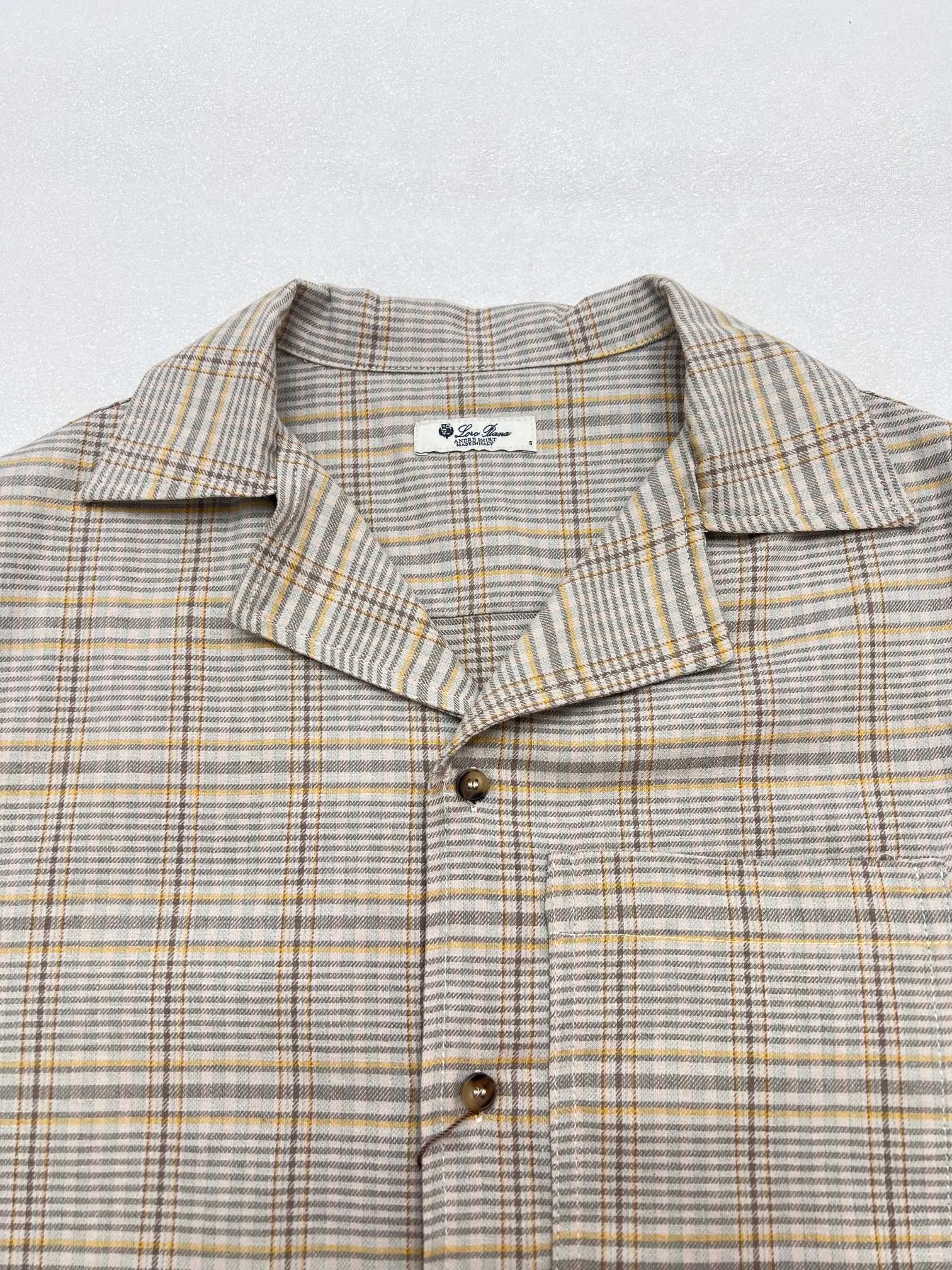 Loro Piana plaid short-sleeved shirt S/M/L/XL